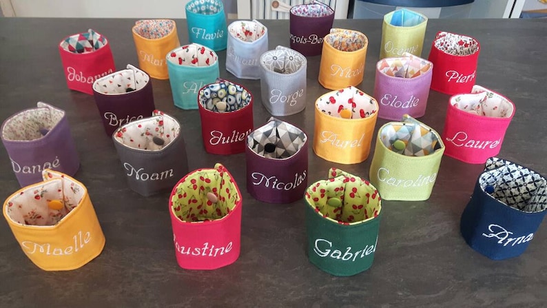 set of 5 double custom embroidered fabric napkin rings custom napkin ring
