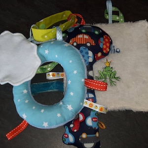 cuddly toy personalized first name labels, sensory cuddly toy, homemade cuddly toy, handmade fabric cuddly toy, security blanket, teddy, baby toy