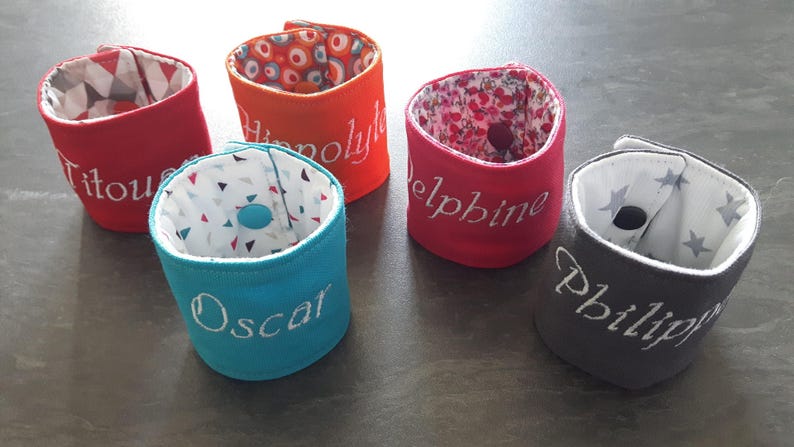 set of 5 double custom embroidered fabric napkin rings custom napkin ring