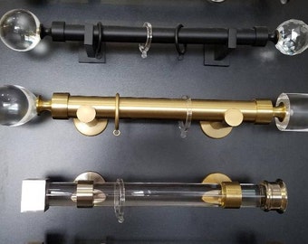 Soporte de metal para barra de cortina de lucita, acrílico o metal