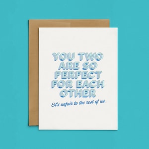 Letterpress Perfekte Paar Hochzeitskarten, Minimalistische Verlobungskarten, Moderne lustige Geburtstagskarten Set, Jeden Tag Boxkarten