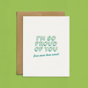 Letterpress Proud of You Cards, Minimalist Congratulations Greeting Cards, Modern Funny Card Set, Promotion Celebration Congrats Boxed Cards image 1