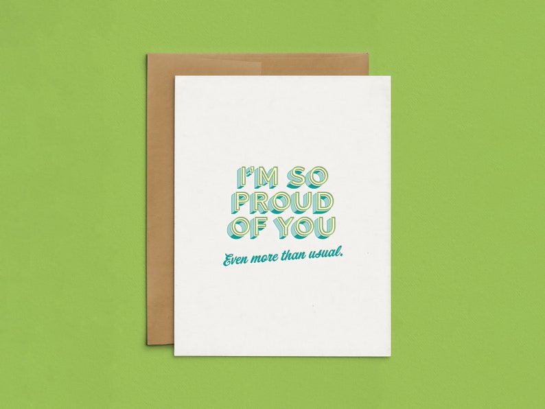 Letterpress Proud of You Cards, Minimalist Congratulations Greeting Cards, Modern Funny Card Set, Promotion Celebration Congrats Boxed Cards image 1