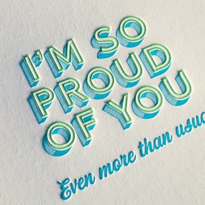 Letterpress Proud of You Cards, Minimalist Congratulations Greeting Cards, Modern Funny Card Set, Promotion Celebration Congrats Boxed Cards image 2