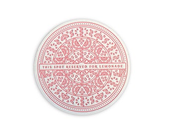 Lemonade Letterpress Coasters (Box of 12), Favorite Drink, Personal Gift, Disposable Paper Party Coasters, Great Hostess Gift!