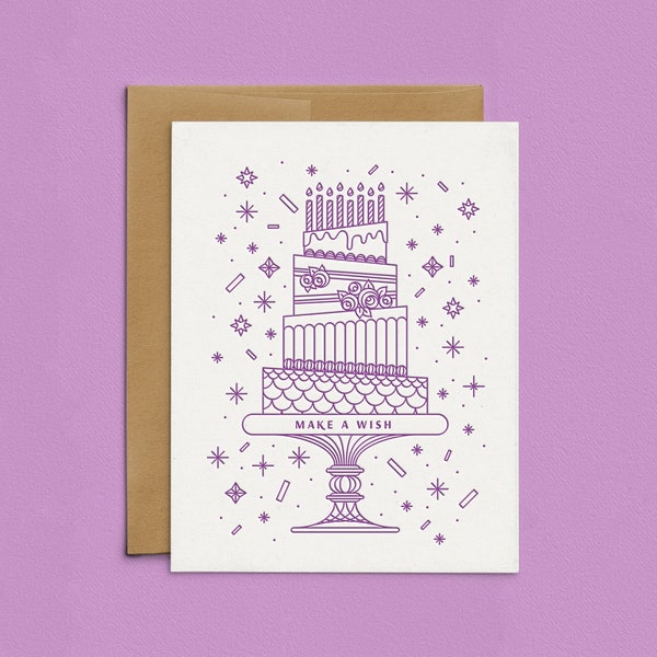 Letterpress Birthday Cake Celebration Cards, Modern Party Greeting Cards, Happy Birthday Card Set, Everyday Boxed Cards