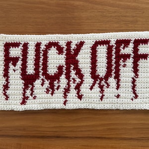 Tapisserie Drippy f*ck off patron PDF au crochet