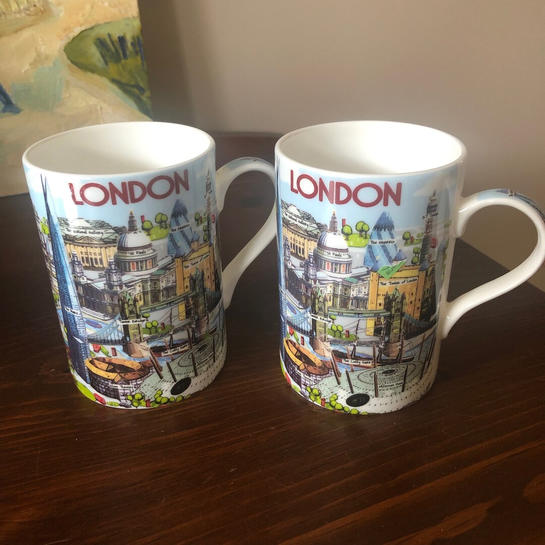 James Sadler Highlights of London Set of 2 Mugs Etsy