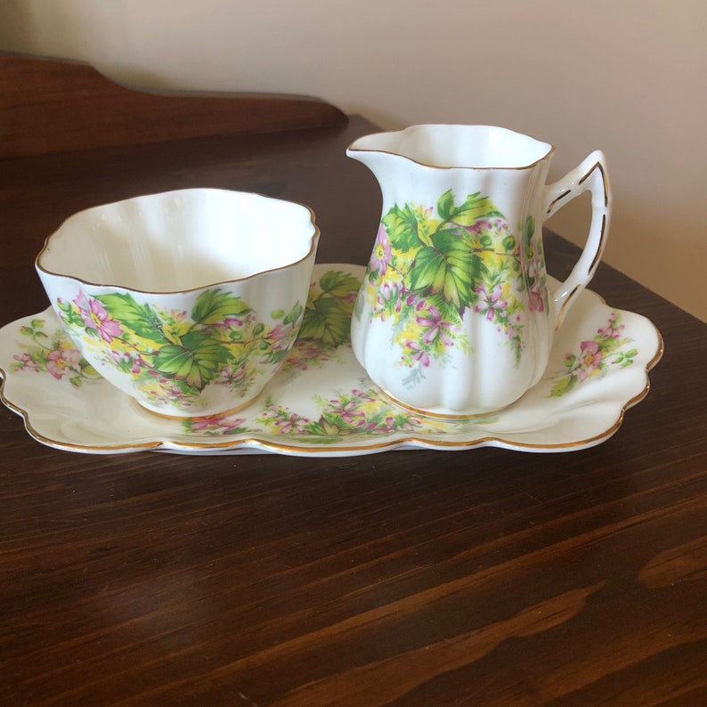 Vintage Old Royal Bone China Creamer and Sugar Bowl Set Etsy