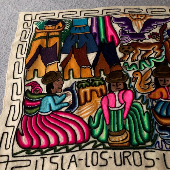 南米ペルーの手織りタペストリー Vintage Peruvian Isla Los Uros Hand Woven Tapestry Art - Etsy
