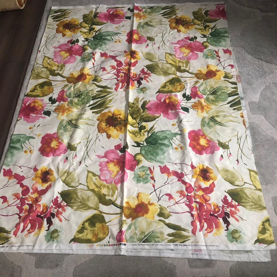 Vintage Mill Creek Fabrics Screen Print Floral Fabric Etsy