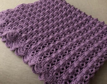 Purple Crochet Baby Blanket