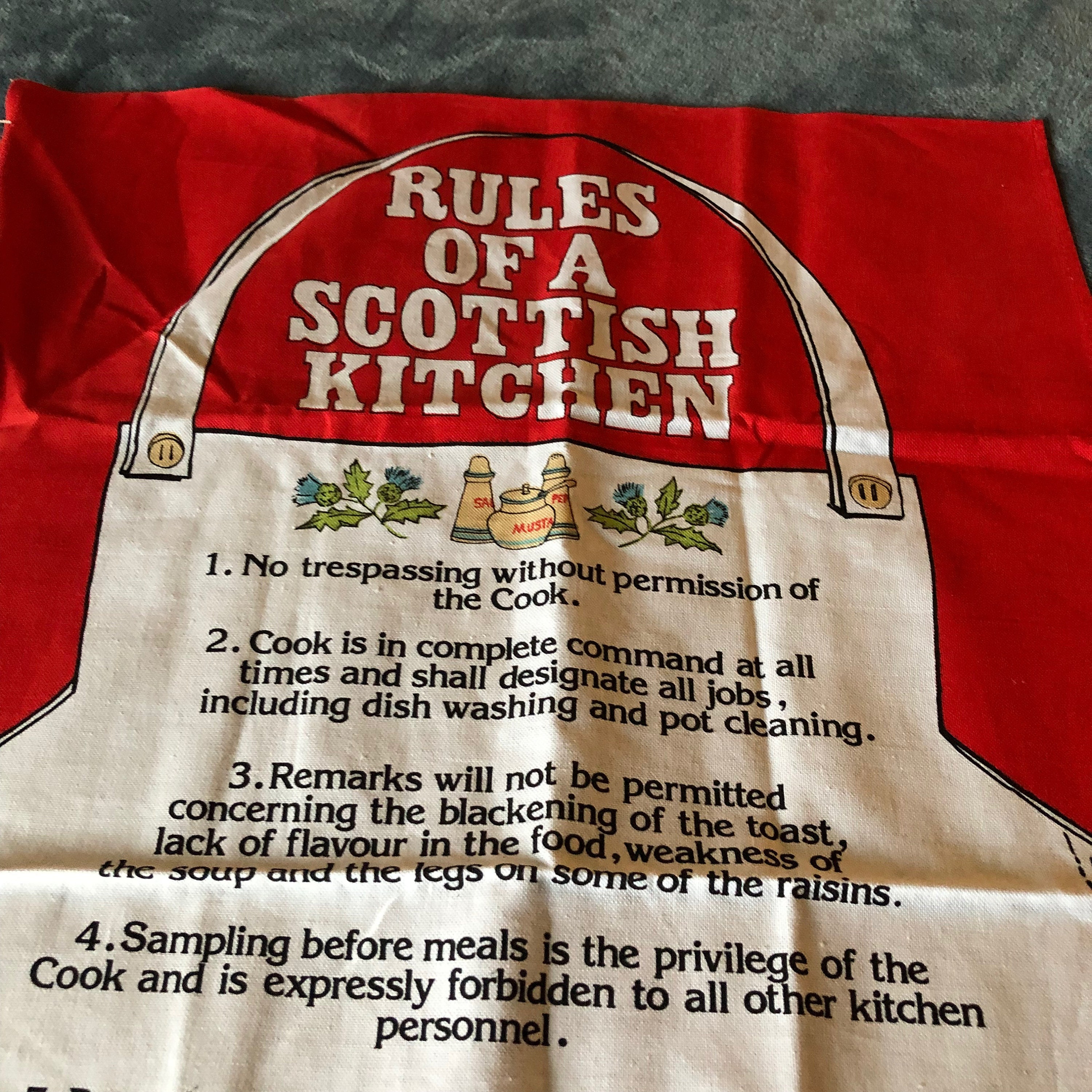 Vintage Rules of a Scottish Kitchen Cotton Tea Towel Etsy Canada