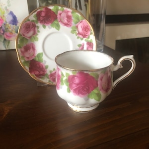 Vintage Royal Albert Old English Rose Cup and Saucer