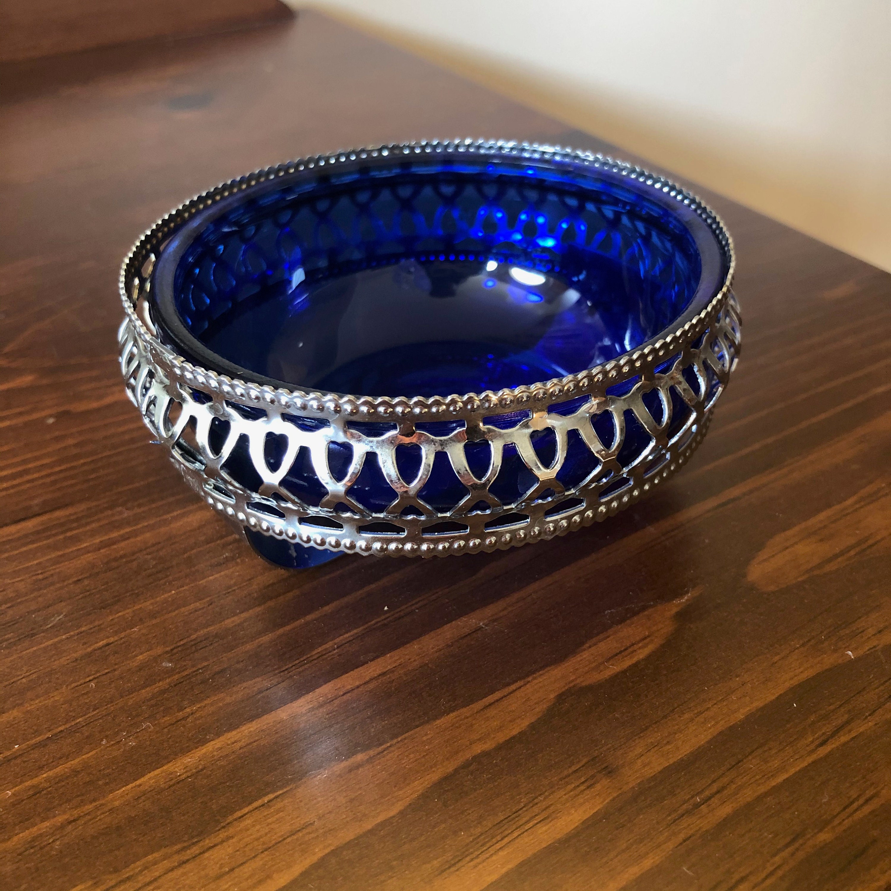 Vintage Cobalt Blue Dish | Etsy