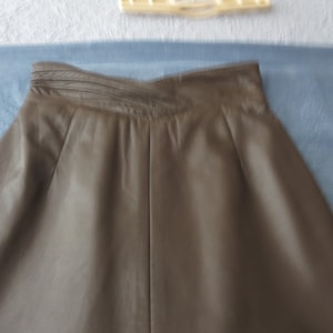 Danier Leather Skirt Vintage 80s Coffee Brown Size 6