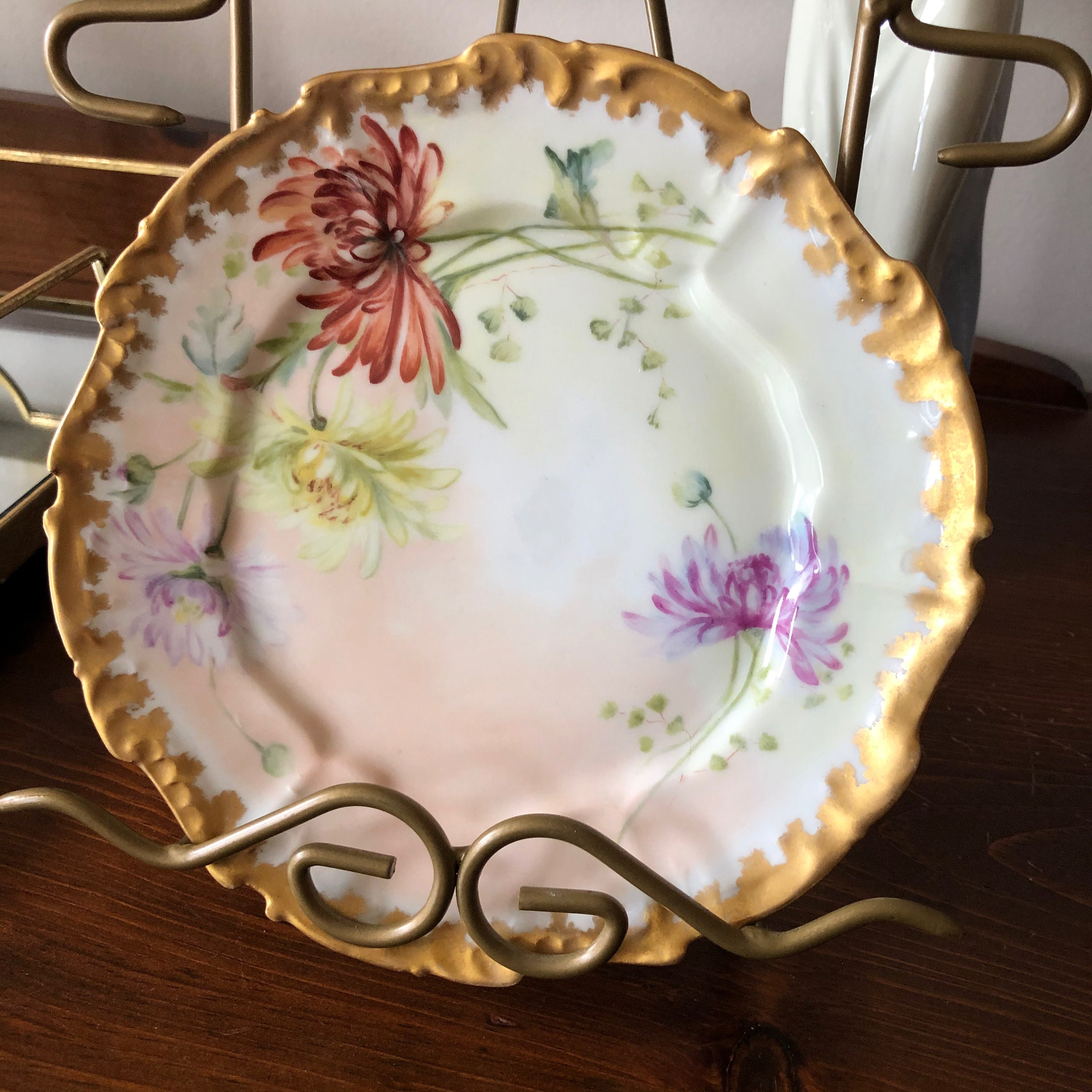 Limoges France Elite SM Hand Painted Scalloped Plate - Etsy