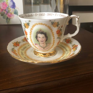 Vintage Royal Albert Queen Elizabeth Golden Jubilee 1952-2002 Cup and Saucer Set