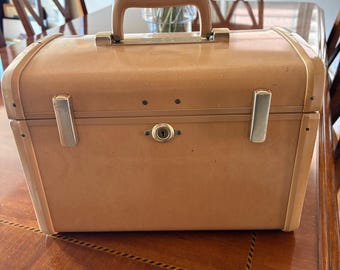 Vintage Mod Blue Samsonite Train Case 1960's Train Case Tray