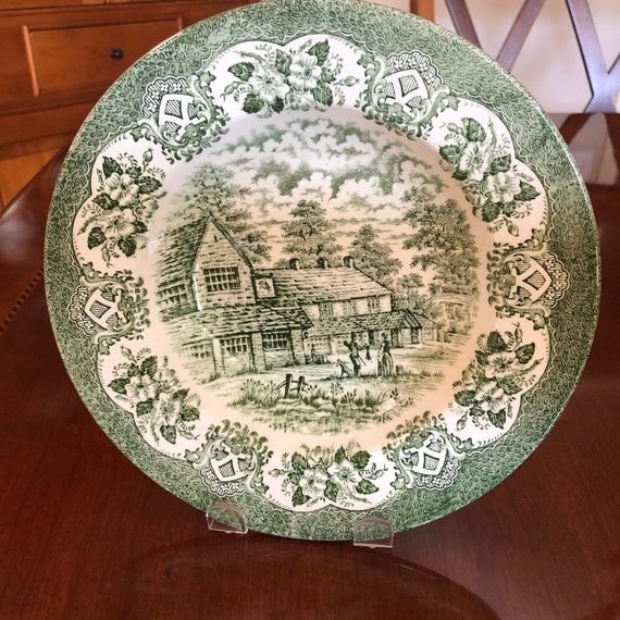 Staffordshire English Ironstone Tableware OLD INN Green Soup Etsy