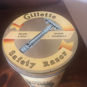 Boîte vintage pour rasoirs de sûreté Gillette Cheinco