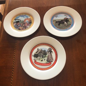 Camembert de Normandie Limoges Porcelain Plates Set of 3
