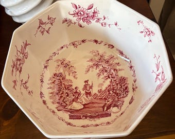 Bol vintage Watteau de Mason's en transfert rouge