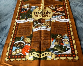 Vintage Traditional Welsh Recipes Cotton Tea Towel