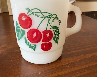Vintage Termocrisa Cherry Red Milk Glass