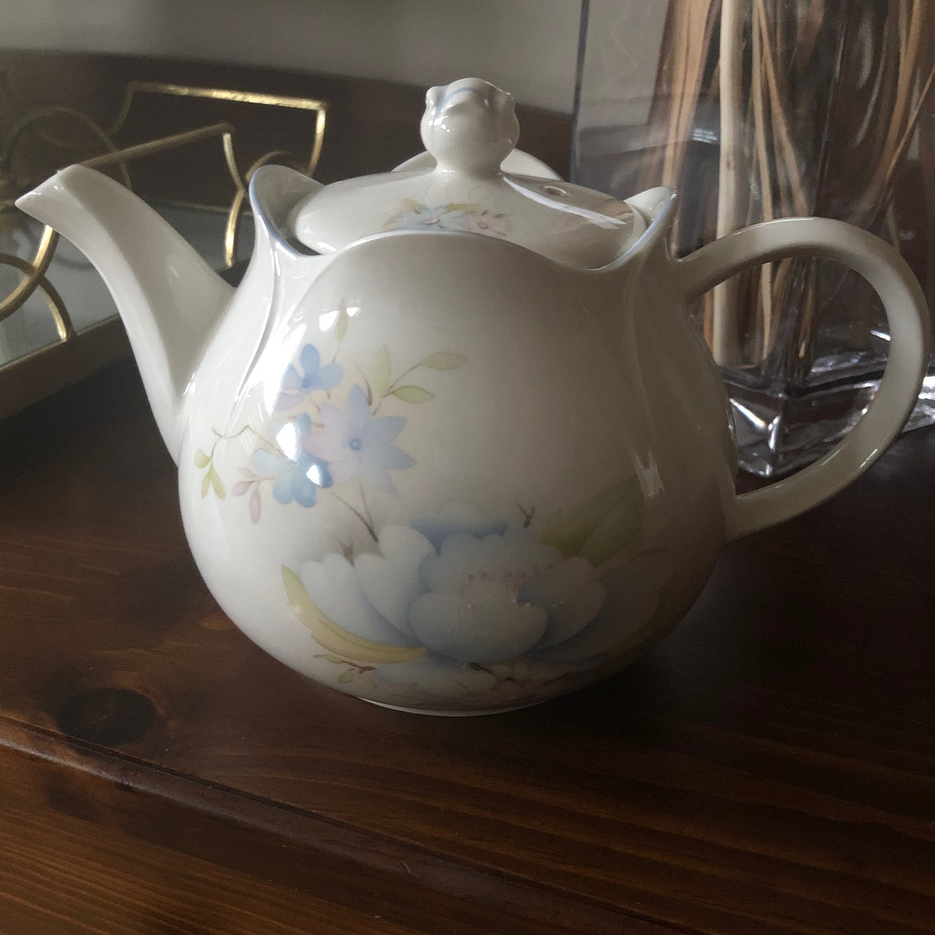 Sadler Windsor Teapot Blue Flowers Etsy UK