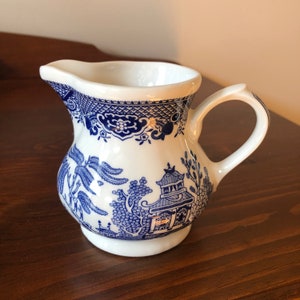 Vintage Churchill Staffordshire Blue Willow Creamer