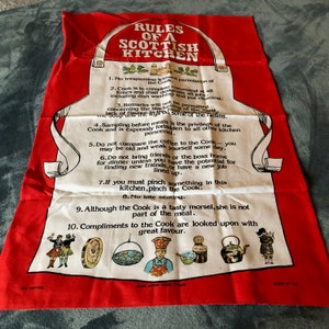 Vintage Rules of a Scottish Kitchen Cotton Tea Towel