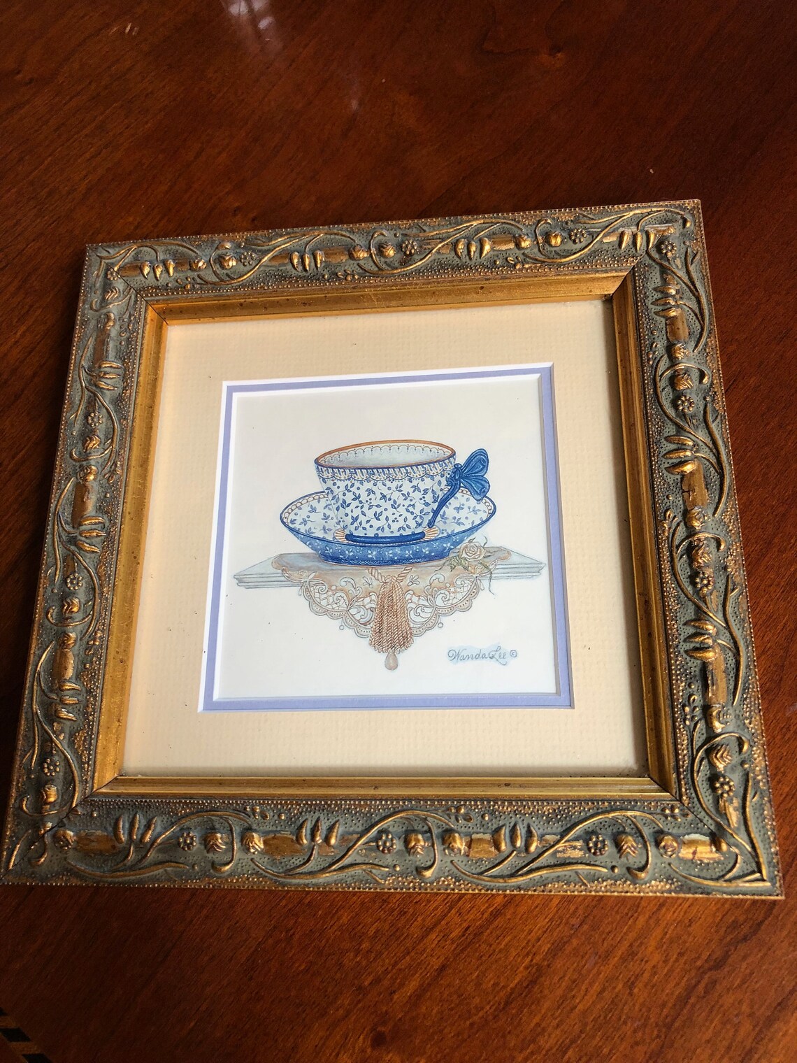 Wanda Lee Victorian Cup and Saucer Print Framed - Etsy
