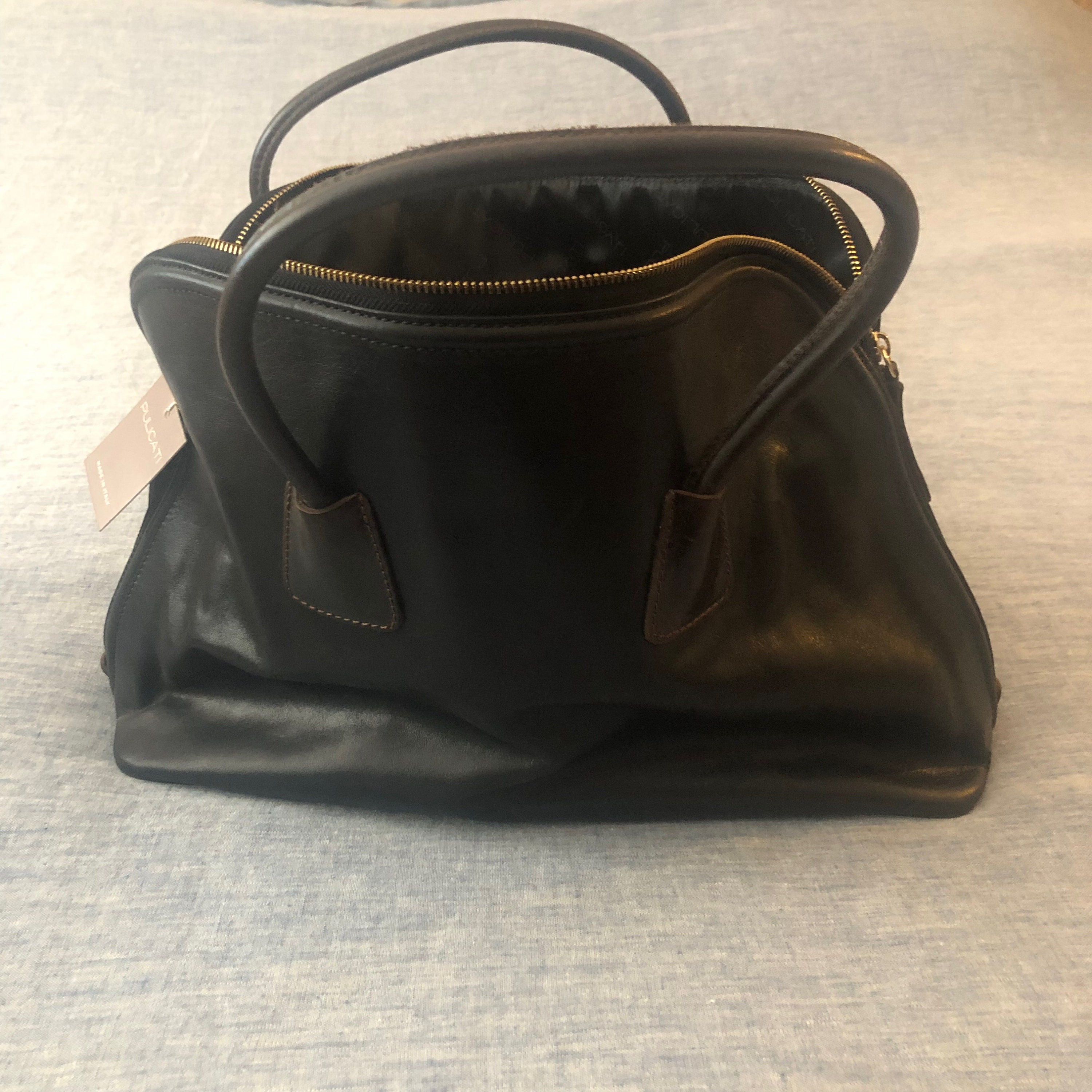 Leather Handbag Pulicati Bags Pulicati Made In Italy Large Black