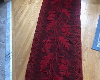 Long Red Rugs Antique Turkish Runner, Red Vintage Rug, 81x405cm Wool Carpet, Handmade ...