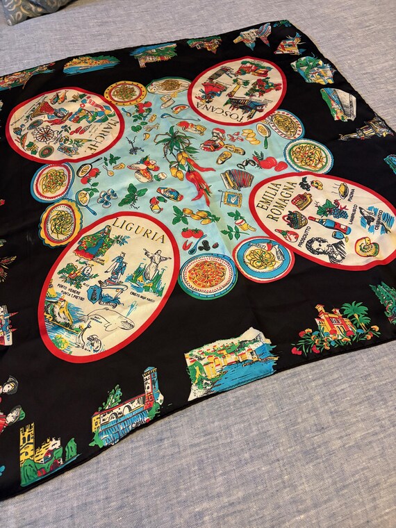 Vintage Italy Italian Regional Liguria Toscana Emilia Romagna Marche Scarf