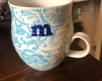 Anthropologie Homegrown Initial M C  B  E or T Mug