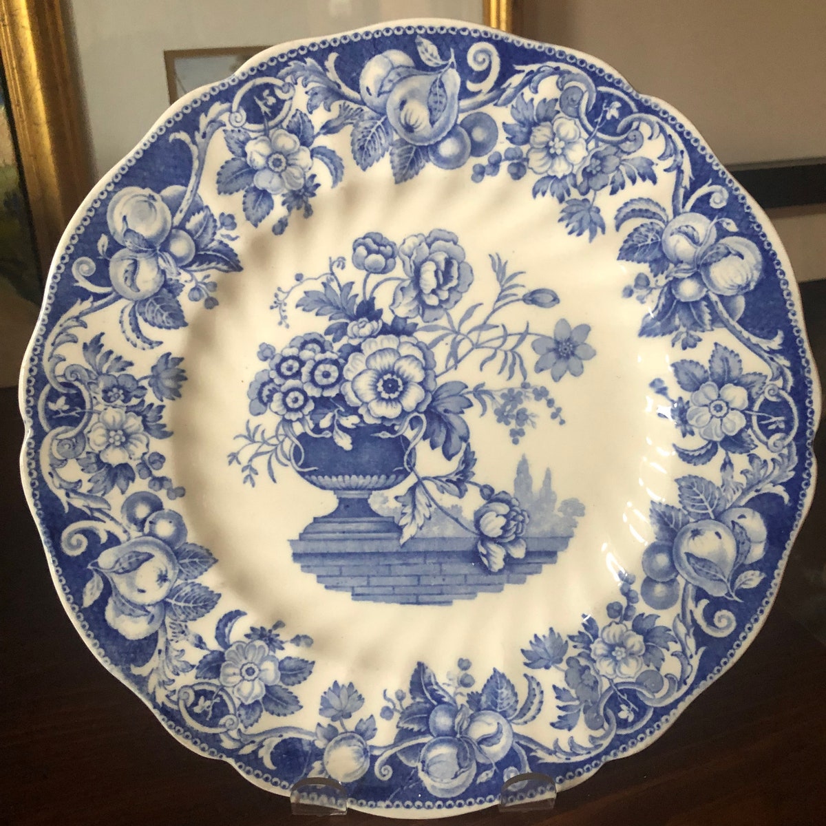 Dinner Plate - Pomeroy (Blue and White) by Royal Doulton