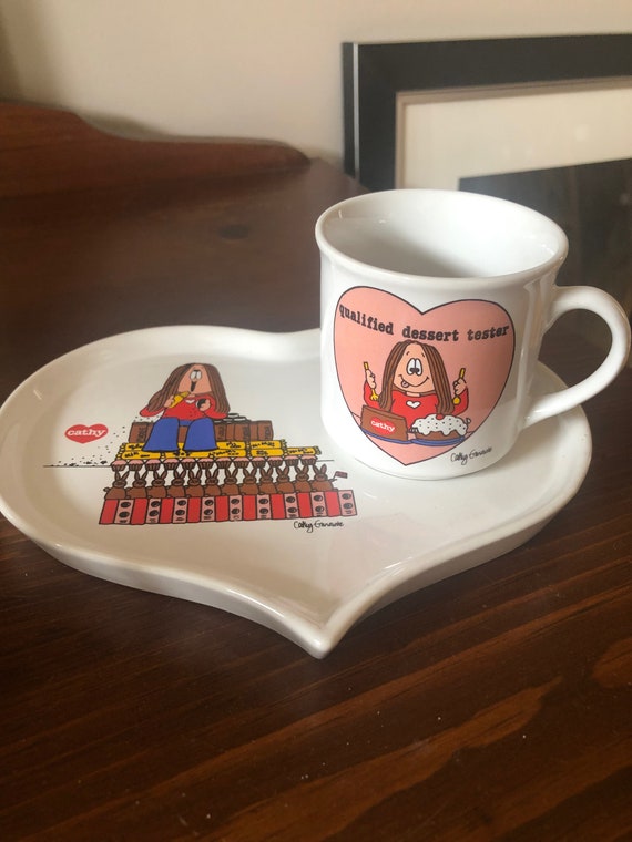 Vintage Cathy Comic Strip Cathy Guisewite Plate and Cup Set - Etsy