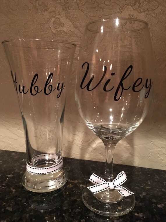 husband and wife wine glasses