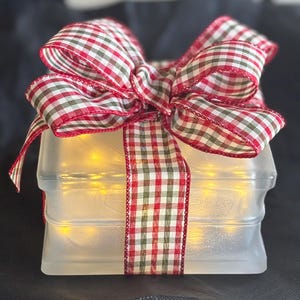 Lighted Glass Block, Battery, Glass Block Night Light, Christmas, Glass Block Decals, Glass Block Decor, Lights, Holiday Decor, Gift