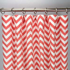 Coral Chevron Curtains  - FREE SHIPPING - Salmon Drapes - Rod Pocket - Grommets - Lined/Unlined - Valance- 24 50 x 84 96 108 120 Panels