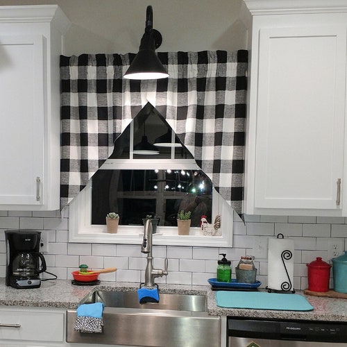 Buffalo Check Swag Gingham Swag Curtains Two Piece Swag Etsy