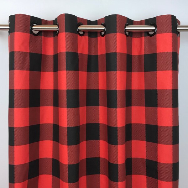 Red Buffalo Check Curtains Etsy