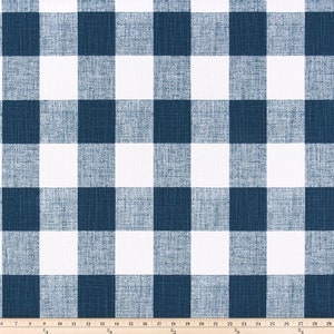 Denim Blue Buffalo Slub Plaid Pillow Cover - Buffalo Check Pillow - Navy Blue Slub Throw Pillow Cover - Gingham Pillow - Hidden Zipper