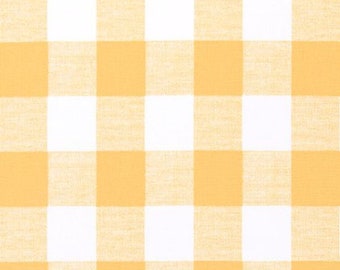 Yellow And White Slub Buffalo Check Rod Pocket Curtains Free Etsy