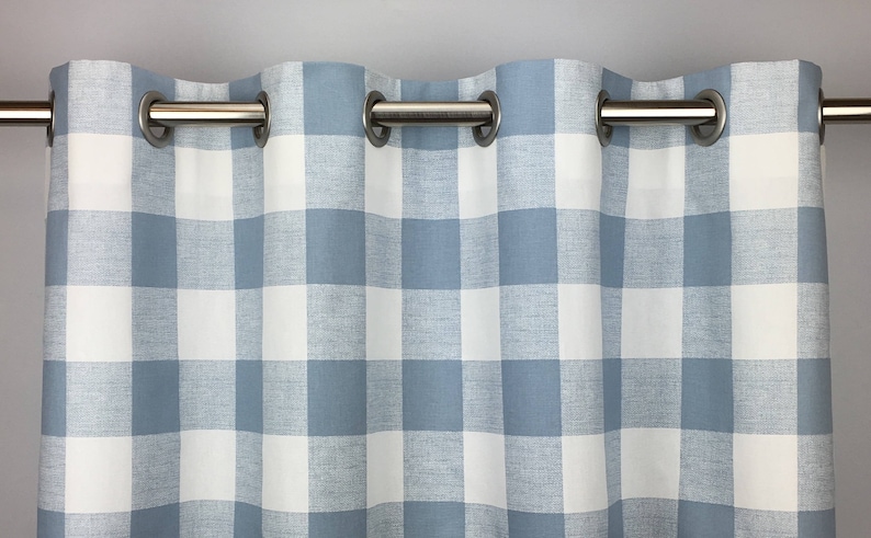 Blue Buffalo Check Curtains Free Cashmere Image 0