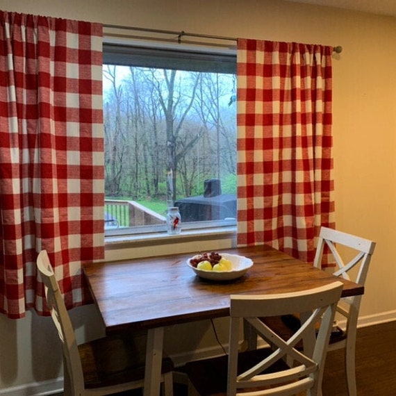 Plaid curtains deals