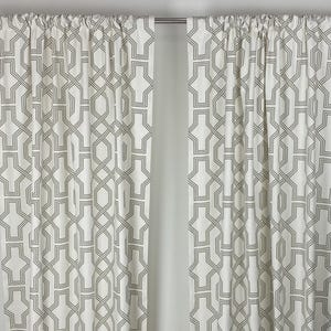 24/34/50&quot; Wide - Ander Rod Pocket Curtains - Scott Living - Geometric Curtains - Trellis Curtains -Blackout Curtains -Custom Size - 3 Colors