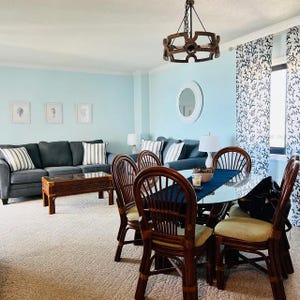 Pair of Naples Rod-Pocket Slub Curtains - Beach Curtains - Coastal Curtains - Coral Reef Curtains - Rod-Pocket - 63 84 96 108 120